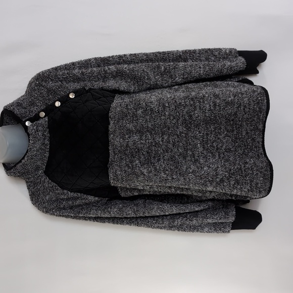 Cozy Warm Cotton Blend Pullover Sweatshirt Sweater Top Size L Large Gray Grey - Picture 3 of 7